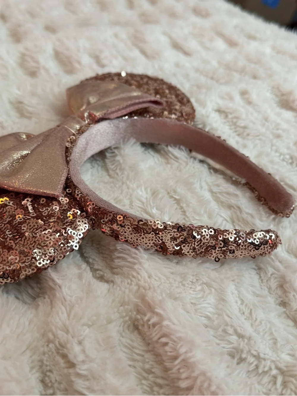 Champagne Rose Gold Sequin Disney Ears